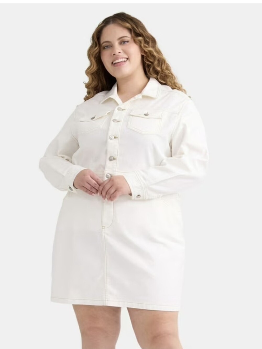 Terra & Sky Cream Mini Utility Dress Sz 2x NWOT